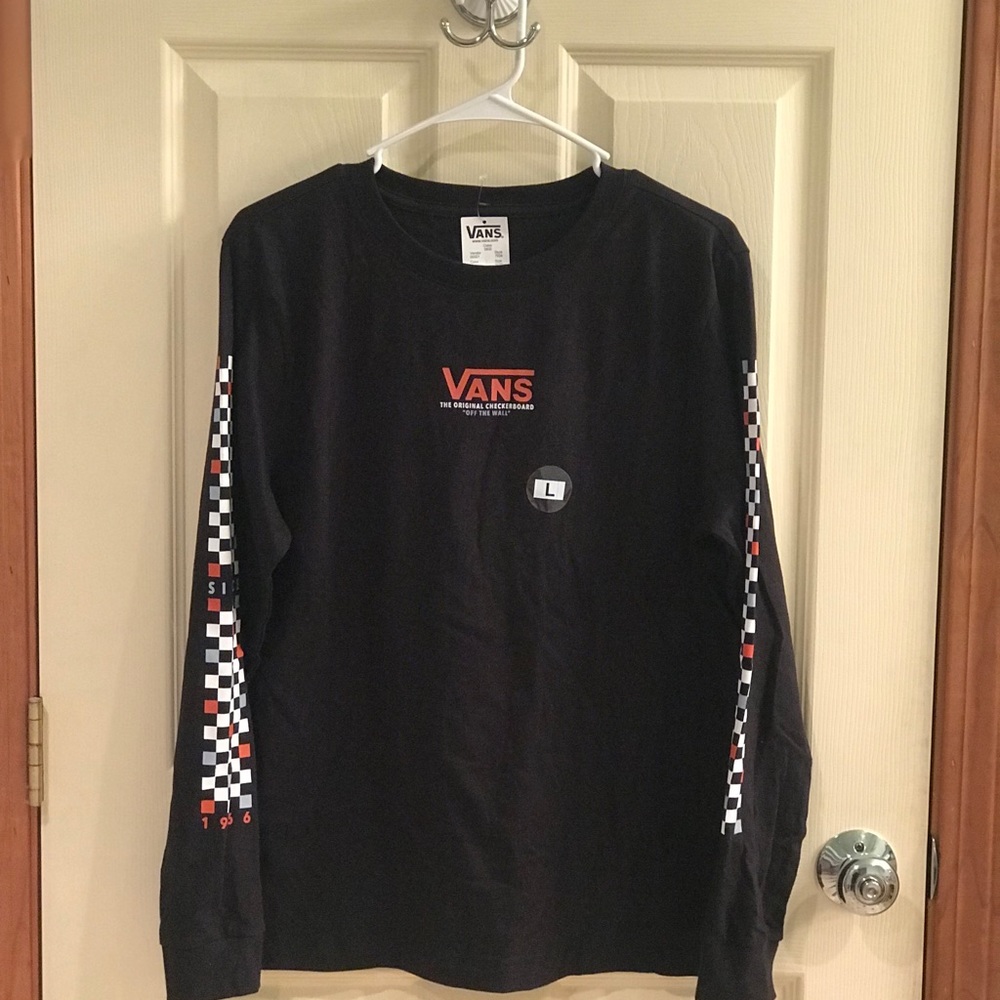 NWT Vans Black long sleeve T Large